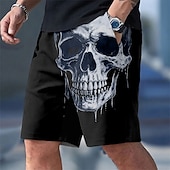 economico Retro Vintage &amp; Etica-Per uomo Teschio Cultura di strada Gotico Costumi da bagno Costumi da bagno Pantaloncini da bagno Pantaloncini da Surf Misura del girovita medio Stile gotico oscuro All'aperto Abbigliamento casual