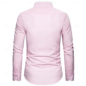 お買い得  メンズボタンダウンシャツ-男性用 シャツ ドレスシャツ ボタンダウンシャツ 純色 アウトドア ビジネス ブルー ブラック ホワイト ピンク 長袖 折襟 夏 春 衣類 ボタン