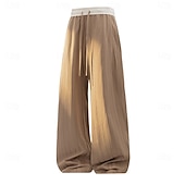 abordables pantalones casuales-Hombre Pantalones Pantalones casuales Pantalones anchos Jacquard Correa Bolsillo Plano Comodidad Suave Casual Diario Exterior Vacaciones Moda Negro Morado Rígido