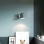 cheap Indoor Wall Lights-Cute Macaron Wall Lamp, 4 Color Options Green/Pink/Blue/Yellow, E27, Adjustable Cylindrical Lampshade, Metal Wall Sconce for Bedroom, Kids Room, Nursery, Living Room, Nordic Modern Decor