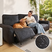 billige Reclinerdeksel-1/2/3 sete vanntett hvilestol sofatrekk pu skinn lenestoltrekk ensfarget elastisk relax enkelt sofa trekktrekk hjem hotell