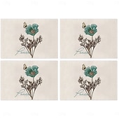 Χαμηλού Κόστους Placemats &amp; Coasters &amp; Trivets-Τραπεζομάντιλο με πεταλούδα ίριδας τεσσάρων εποχών, ορθογώνιο κάλυμμα τραπεζιού από 100% πολυεστέρα, σχέδιο με λουλουδάτο μοτίβο πεταλούδας, πλένεται στο πλυντήριο, ανθεκτικό στη θερμότητα,