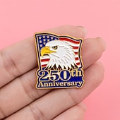 cheap U.S. 250th Anniversary-4pcs U.S. 250th Anniversary Enamel Pins Patriotic Metal Badge Set, Cartoon USA Flag, Statue of Liberty &amp; Bald Eagle, Creative Collectible Accessories for Clothing &amp; Gifts