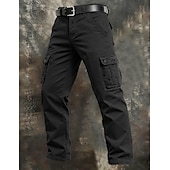 preiswerte Cargohosen-Herren Cargo-Hosen Hose Arbeitshosen Knöpfe Mehrere Taschen Einfach tragbar Volle Länge Outdoor Täglich Campen und Wandern Urlaub Mode Schwarz Armeegrün Unelastisch