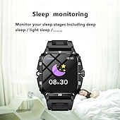voordelige Smartwatches-Rugged Smart Watch, Military Tactical Fitness Tracker with Heart Rate Monitor &amp; SpO2, Waterproof Sport Smartwatch for Men Women, Compatible with iPhone Android, Ideal Birthday Gift