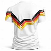  Maillot de football homme Allemagne blanc à chevrons noirs, rouges et dorés, en mesh respirant, protection UPF50+, idéal pour les tournois et l'entraînement.