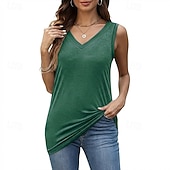  Confezioni multiple Confezione da 3 Da donna Girocollo Senza Maniche Nero + bianco + rosso Maglietta Canotta Maglietta senza maniche Tinta unica Casuale Quotidiano Cotone Estate