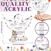 זול פסלים-מתנה דתית מוטיבציונית אחת, פסוק תנ"ך, מתאימה לאמא, אחיות, חברות ועמיתים, קישוט שולחן עבודה אקרילי בצורת מלאך