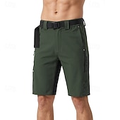 お買い得  メンズショートパンツ・タイツ・パンツ-Arsuxeo 男性用 純色 サイクリング ロード ショーツ サイクリングパンツ MTBショーツ バイク ショートパンツ バギーショーツ フォームフィット スポーツ 通気性 速乾性 フロントファスナー 反射性トリム ブラック アーミーグリーン 衣類 サイクルウェア