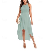 cheap Chiffon Dresses-Women's Midi Dress Chiffon Dress Casual Dress Elegant Fashion Modern Outdoor Vacation Party Regular Fit Plain Sleeveless Halter Neck Blue Pink Purple Summer Spring