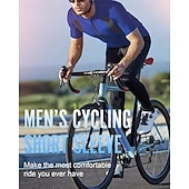 Недорогие Мужские джерси-Муж. Велокофты Лоскутный узор С короткими рукавами Велоспорт Джерси Верхняя часть с 3 задними карманами Устойчивость к УФ Быстровысыхающий Задний карман Впитывает пот и влагу Виды спорта