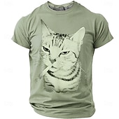  Per uomo Gatto Maglietta Manica Corta maglietta Stampa 3D Girocollo Camicia Moda Quotidiano Retrò Vintage Quotidiano Streetwear Rosso Estate Primavera Abbigliamento S M L XL XXL XXXL