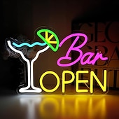 levne Dekorativní světla-Neonový LED nápis pro koktejlový bar, nastavitelný jas napájený přes USB, svítící párty světlo pro vnitřní bary, restaurace, hospody, salónky, domácí bary, noční kluby, jídelny, párty a ambientní