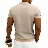 billige grunnleggende t-skjorter-Herre Vaffel T-skjorte T skjorte Kortermet skjorte T-skjorte Kortermet Crew-hals Sommer Vår Helfarge Gatemote Stilfull Sportslig Jacquard Daglig utendørs Feriereise Hvit Svart Mørkegrå Topp T-skjorte