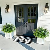 levne Umělé rostliny a zeleň-Venkovní umělé rostliny odolné proti UV záření - 12 kytic, realistické umělé eukalyptové kapradiny, levandulové zeleně na terasu, zahradu, přední verandu, dekoraci, odolné proti povětrnostním vlivům,