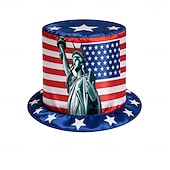 abordables 250º Aniversario-Sombrero de copa con la bandera estadounidense para hombres, mujeres y niños, sombrero patriótico del tío Sam, accesorio de disfraz para el 4 de julio, Día de la Independencia de EE. UU., para