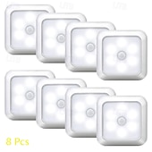 economico Luci notturne con sensore-8 luci notturne intelligenti con sensore di movimento, 6 LED, clip magnetica, nessun cablaggio necessario, lampade a LED in ABS per uso interno – camera da letto, corridoio, scale, ingresso, armadio,