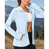 baratos Casacos impermeáveis-Mulheres Jaqueta Corta-Vento Jaqueta Softshell Jaqueta de Trilha Ao ar livre Proteção Solar Secagem Rápida Leve Respirável Roupas de caminhada Roupas de caminhada Verão Primavera Jaqueta Alpinismo
