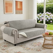 olcso Kanapé huzat-vízálló, megfordítható kanapéhuzat 3 párnára, háziállatbarát kanapéhuzat kutyáknak, mosható bútorvédő huzat csúszásgátló rugalmas pánttal