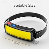 cheap Head Lights-COB Portable Floodlight Headlamp Built-in Rechargeable Lithium Battery Outdoor LED Super Bright Camping Headlight Fishing Lamp
