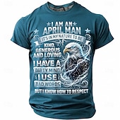  Bărbați Amuzant Tricou Manșon scurt Tricou Tipărire 3D Stil Nautic Cămașă Modă Designer Simplu Casual Zilnic Petrecere Albastru Intens Vară Primăvară Îmbrăcăminte S M L XL XXL XXXL