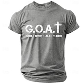  Herre Bibelen GOAT Gud Over Alle Ting Kristent Kors Logo Religiøs Tro Minimalistisk Akronym T-skjorte Grafisk Casual Kort Erme Kirke Slitasje Daglig Gave Designer Klær