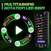 رخيصةأون أضواء الديكور-مصباح LED ضخم ساطع على شكل عيون شيطانية للسيارة، شاشة عرض رقمية مرنة قابلة للتمرير، تحكم عبر تطبيق بلوتوث، لافتة متجر LED متحركة بنمط نص مخصص للسيارات والفنادق والمدارس