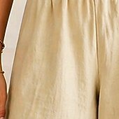 abordables Fondos-Mujer Pantalones cortos con tacto de lino Bermudas Pantalón corto Pantalones cortos de verano Vacaciones Moda Casual / Diario Longitud de la rodilla Alta cintura Color sólido Plano Bolsillo Cintura