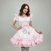 ieftine Rochii Lolita-Cosplay Costum de servitoare Anime Rochii Costum Cosplay Ținute Costume Cosplay Rochii Carnaval ziua îndragostiților Mascaradă Fulare Costum Pentru Pentru femei Fete Adolescent Adulți
