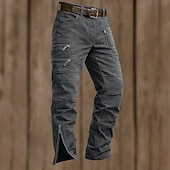 preiswerte Cargohosen-Herren Cargo-Hosen Taktische Hose Bein mit Reißverschluss Einfach Komfort Atmungsaktiv Volle Länge Lässig Täglich Outdoor Urlaub Lässig Schwarz Armeegrün Unelastisch