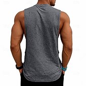abordables Camisetas sin mangas de gimnasio-Hombre Camiseta sin mangas Chaleco Camisetas Interiores Camisa sin mangas Sin Mangas Escote Redondo Verano Primavera Plano Moda Deportivo Clásico Puro Casual Gimnasia Calle Negro Blanco Rosa Camiseta
