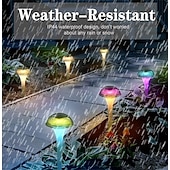 preiswerte Bodenlichter-1 Stück Solar-Gartenleuchte in Pilzform, wasserdicht, für Gartenwege, Rasen, Terrasse, Hof, Gehwege und Einfahrten, 2 Lichteffekte (weiß &amp; farbwechselnd).