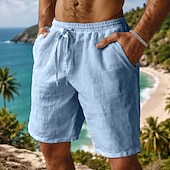 abordables Día festivo-Hombre Pantalón corto Pantalones cortos de verano Pantalones cortos de playa Pantalones cortos holgados Correa Cintura elástica Plano Comodidad Transpirable Longitud de la rodilla Diario Exterior