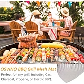 رخيصةأون أدوات وأجهزة المطبخ-قطعتان أو أربع قطع من حصائر الشواء الشبكية غير اللاصقة، حصائر شواء قابلة لإعادة الاستخدام، مناسبة للشواء في الهواء الطلق، متوافقة مع شوايات الغاز والفحم والكهرباء، لطهي اللحوم والأسماك وشرائح اللحم