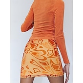 abordables Jupes graphiques-Femmes Jupe de vacances Mode Occasionnel Mini Taille haute Jupes Floral Imprimé Micro-Élastique Quotidien Rue Bleu Blanche Violet Fuchsia Été