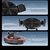 cheap Phone Holder-Nano Suction Car Phone Mount, Super Stable Dashboard Cell Phone Holder for Car, 360° Rotation Foldable Portable Phone Stand Anti-Shake Compatible with iPhone 17 16 15 14 Pro Max, Samsung Galaxy S26