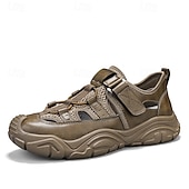 halpa Outdoor Sandals-Men's Brown Adjustable Outdoor Sport Sandals, Breathable Summer Hiking Shoes, Lightweight Casual Style for Men, Perfect for Island Trips, Outdoor Activities and Travel