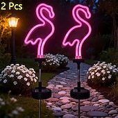 halpa Pathway Lights &amp; Lanterns-2kpl 2 W Aurinkopaneeli LED-valot Polun valot ja lyhdyt Monitoiminen Aurikoladattava Sievä Vaaleanpunainen 3.7 V Ulkovalaistus Piha Puutarha 1 LED-helmet