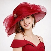 economico Fascinatori &amp; Cappelli-Elegante Retrò Vintage Derby Copricapo Cappello Cappello da chiesa Gentildonna Nobildonna Costume Per donna San Valentino Derby Ricevimento di matrimonio Ascot Adulti Cappello Primavera &amp; Estate