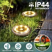 cheap Pathway Lights &amp; Lanterns-16 Pcs Outdoor Solar Garden Lights, IP44 Waterproof Pathway Lights with 8 LED Beads, Decorative Ground Stake Lights for Yard, Lawn, Flower Bed, Farm, Patio, Driveway, Landscape, Outdoor Decor