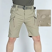 cheap Outdoor-Men's Tactical Cargo Cargo Shorts Shorts Summer Shorts Casual Shorts Elastic Waist Multiple Pockets Plain Waterproof Comfort Knee Length Casual Outdoor Beach Fashion Streetwear Black Khaki