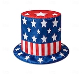 abordables 250º Aniversario-Sombrero de copa con la bandera estadounidense para hombres, mujeres y niños, sombrero patriótico del tío Sam, accesorio de disfraz para el 4 de julio, Día de la Independencia de EE. UU., para