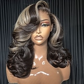 preiswerte Echthaarperücken mit Stirn-Spitzenkappe-Human Hair 5x5 Closure 13x4 Lace Front Wig Side Part Brazilian Hair Wavy Blonde Dark Brown Wig 150% 180% Density with Baby Hair Ombre Hair Highlighted / Balayage Hair Natural Hairline 100% Virgin For