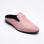 お買い得  メンズ・クロッグス＆ミュール-メンズ ピンク スエード ミュール ローファー スリッポン ファッション ドレスシューズ ソフトでエレガントなステートメント フットウェア 結婚式、パーティー、宴会、プロム、イブニング イベントに最適