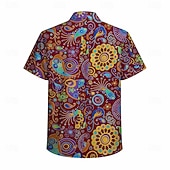  Retrò Vintage Hippie Anni '70 Camicia Maniche corte Hippie Paisley Etnico Costume Per uomo Festival Musicale Feste Abbigliamento quotidiano Adulti Camicia Primavera & Estate