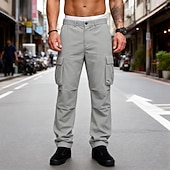 abordables Pantalons Cargo-Homme Pantalons Cargo Pantalons Pantalon tactique Pantalons de Travail Pantalon de randonnée Taille Élastique Multi-poches Poche à Rabat Uni Confort Portable Occasionnel Quotidien Extérieur Vacances