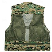 Χαμηλού Κόστους Γιλέκα-Men's Fishing Vest Hiking Vest Multi-functional Vest Summer Spring Outdoor Quick Dry Zipper Pocket Multi Pockets Wear Resistance Vest Work Hunting Fishing Brown Green