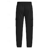 preiswerte Urlaub-Herren Cargo-Hosen Leinenhosen Hose Sommerhose Strandhose Kordelzug Elastischer Bund Mehrere Taschen Einfach Komfort Atmungsaktiv Täglich Outdoor Strand Urlaub Mode Schwarz Weiß Unelastisch