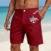 billige Patriotiske 250 Shorts-Herre 4. juli USAs 250-årsjubileum Anker Amerikansk flagg Bermudashorts Casual shorts Shorts til golfbruk Medium Midje Hawaiisk Patriotisk utendørs Strand Ferie Flate shorts med fire lommer Designer