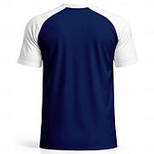 voordelige Hardloop T-shirts en Tanktops-Voor heren Frankrijk Voetbalzomer Wereldwijde wedstrijd Truien Hardloopshirt Zomer Kleurenblok Korte mouw UPF 50 Sneldrogend Ademend Informeel Hardlopen Joggen Fitness blauw Sportkleding Sportkleding